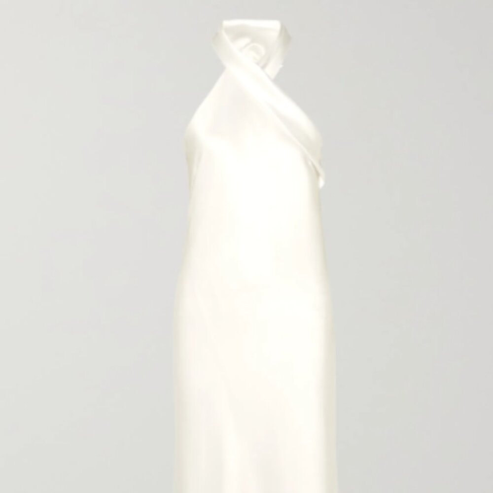 GALVAN Pandora satin halterneck midi dress  $1,295